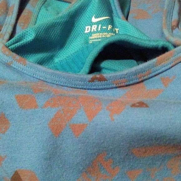 Nike Drifit Blue teal Grey racerback Med Tank top‎ - Picture 8 of 9